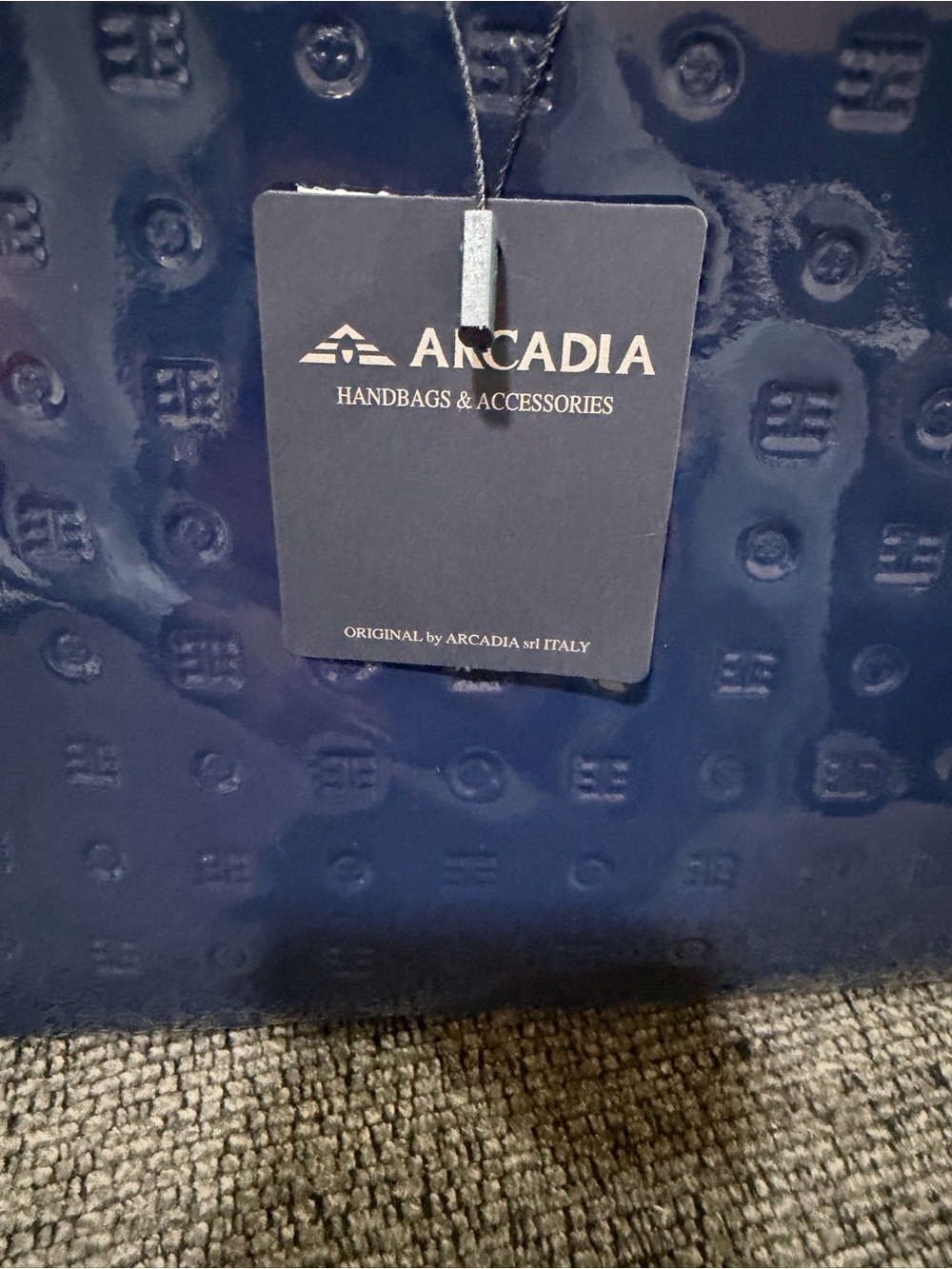 Arcadia Navy Patent Tote with Red-Trim Handles NWT - Picture 2 of 15